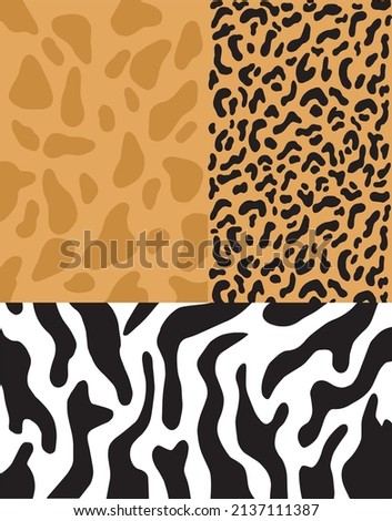 Animal pattern with different options. Set vector art.