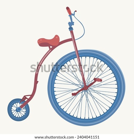 Retro unicycle. Vector isolated illustration.