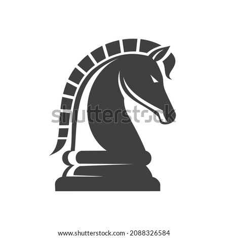 Black Chess Knight Horse Stallion. Vector image