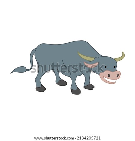 Water buffalo animal on a white background.Vector image