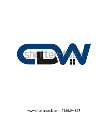 Initial CDW home logo design. Vector image