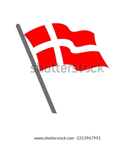 Denmark flag lying waving. Vector image