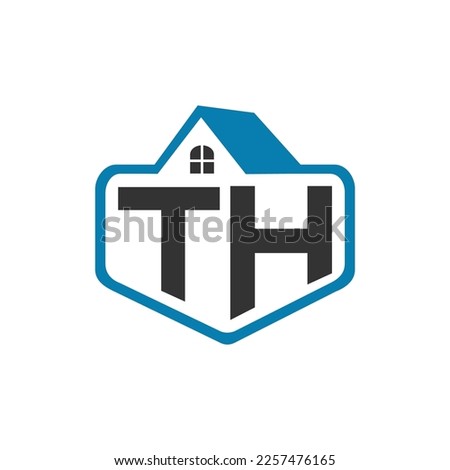 TH home logo design. Vector image