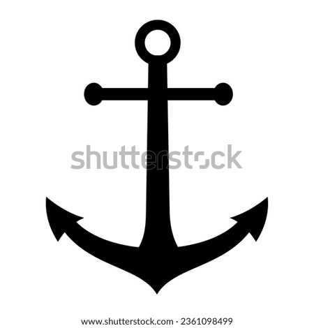 Black anchor silhouette. Vector image