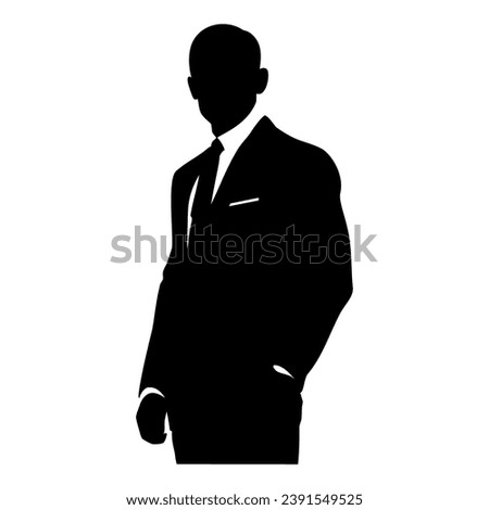 Man wearing suit silhouette. Vector image