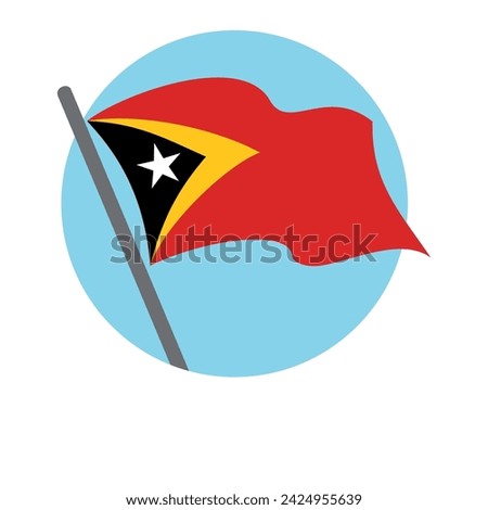 Timor leste Fag  flying waving. Vector image