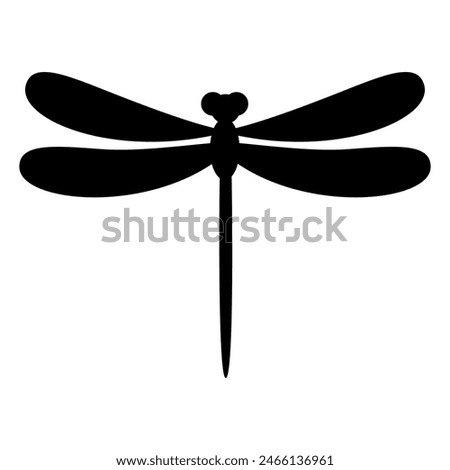 Dragonfly animal silhouette. Vector image