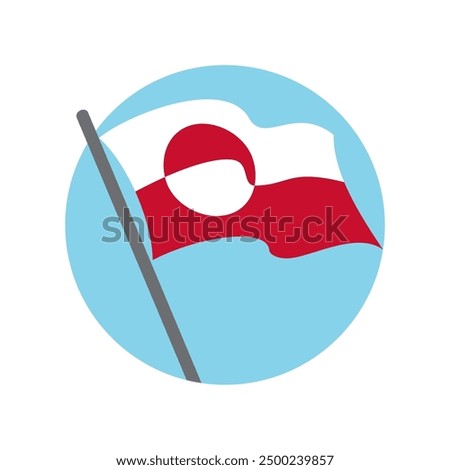 National flag Greenland. Vector image