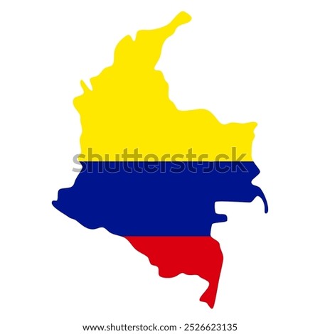 Colombia flag map. Vector image