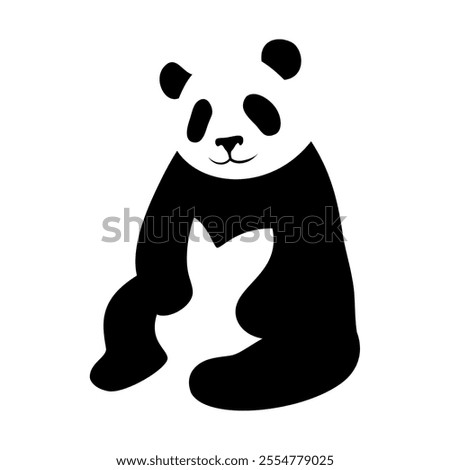 Panda icon silhouette. Vector image