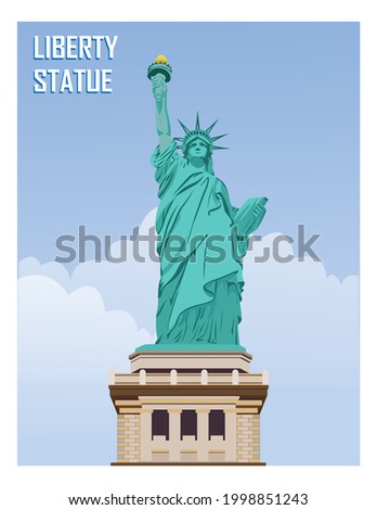 The Statue of Liberty (other names in English: Liberty Enlightening the World, French: La Liberté éclairant le monde) is a giant statue located on Liberty Island, at the mouth of the Hudson River in N Foto stock © 