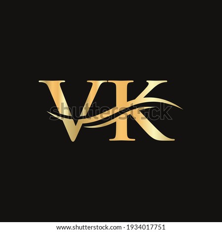 Modern VK Logo Design for business and company identity. Creative VK letter with luxury concept