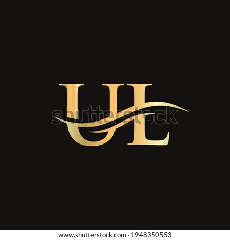 Elegant and stylish UL logo design for your company. UL letter logo. UL Logo for luxury branding. 