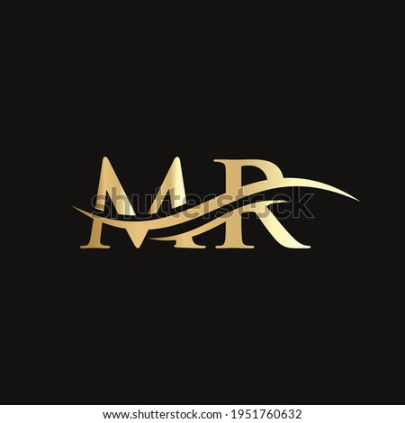 Modern MR logotype for luxury branding. Initial MR letter business logo design vector Stok fotoğraf © 
