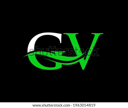 Modern letter GV logo design Vector. Initial linked letter GV logo design with creative, minimal and modern trendy