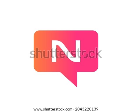 Chat Logo On N Letter Concept. Letter N Chat Logo. Letter N communication logo design template Foto stock © 