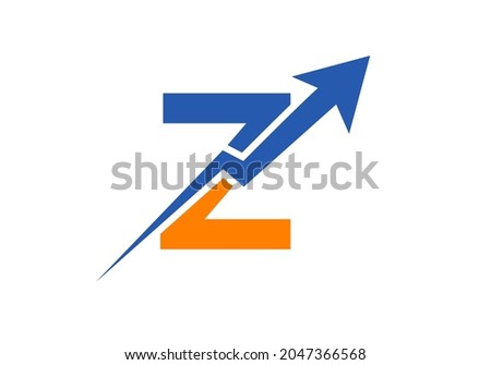 Finance logo with Z letter concept. Marketing And Financial Business Logo. Z Financial Logo Template with Marketing Growth Arrow