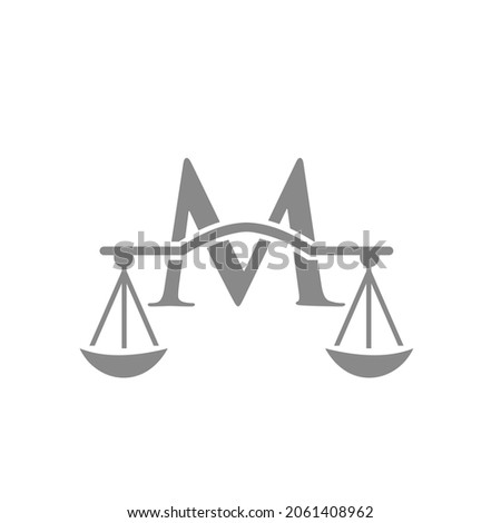 Law Firm Logo Design On Letter M. Lawyer And Justice, Law Attorney, Legal, Lawyer Service, Law Office, Scale, Logo Template