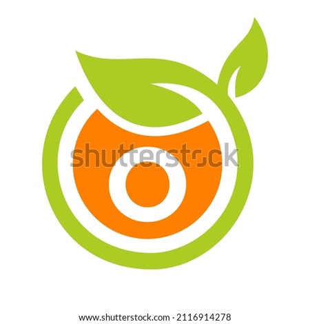 Eco Logo Design Letter O Vector. Eco Leaf Logo Icon Design Template On O Letter Concept