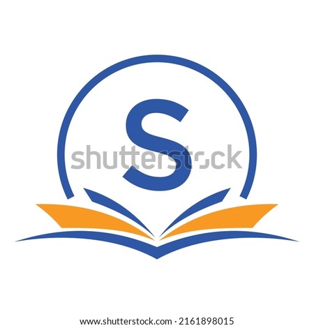 Letter S Education Logo Book Concept. Training Career Sign, University, Academy Graduation Logo Template Design