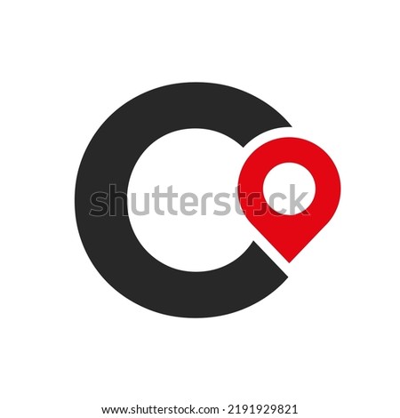 Letter O Location Logo Design Sign. Location Icon Concept With Alphabet For Road Direction Symbol Vector Template