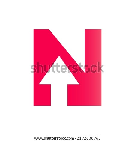 Letter N Financial Logo with Growth Arrow Design. Accounting Element, Financial Investment Symbol Vector Template