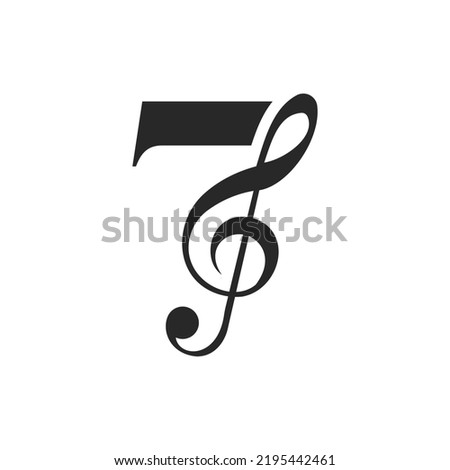 Initial Letter 7 Music Logo. Dj Symbol Podcast Logo Icon Vector Template