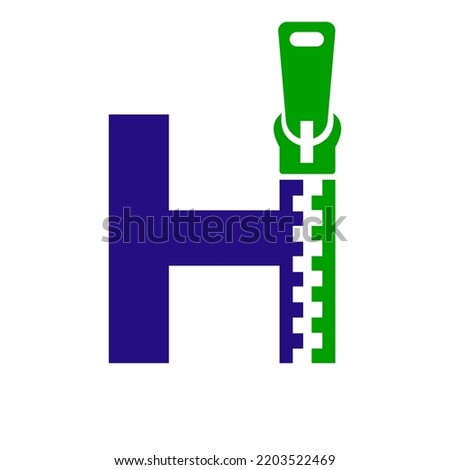 Initial Letter H Zipper Logo For Fashion Cloth, Embroidery and Textile Symbol Identity Vector Template