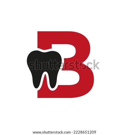 Letter B Dental Logo Concept With Teeth Symbol Vector Template
