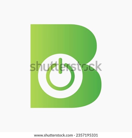 Letter B Power Logo Bolt Sign For Electronic Symbol