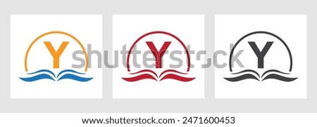 Letter Y Education Logo Book Concept. Training Career Sign, University, Academy Graduation Logo Design