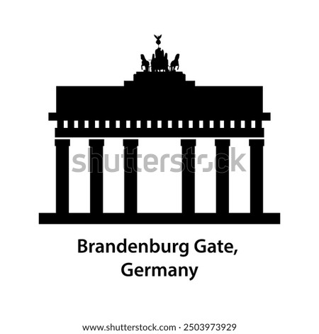 Brandenburg Gate Monument Silhouette - Berlin's Historic Landmark Vector