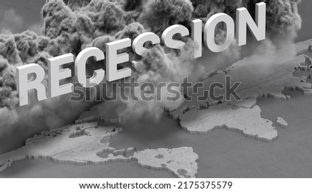 It's a sign of recession. Recession business and stock crisis concept. Economy crash and markets down. Market Crisis Economic Debt Reduction Rate Risk Investment Currency Price. 3d rendering Сток-фото © 