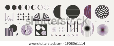 Abstract shapes. Minimal contemporary design forms and symbols with chromatic effect. Vector trendy isolated set