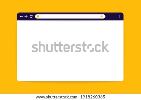 Web browser page mockup. Blank internet browser window with favourites sign in flat design. Vector illustration