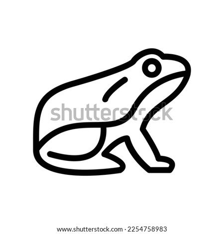 frog icon silhouette on white background. Linear style sign for mobile concept and web design. frog symbol logo illustration.