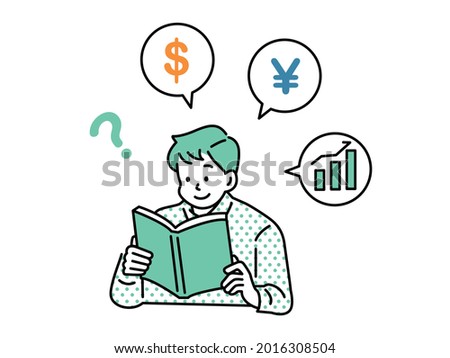 Study illustrations related to money . tax, tax saving, stocks, investment, savings, assets, future, FX, bitcoin