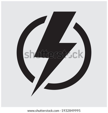 Lightning isolated vector icon. Electric bolt flash icon. Power energy symbol. Thunder icon. Circle concept
