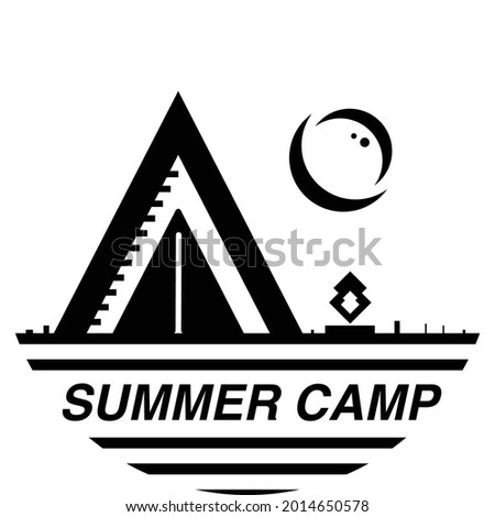 Summer camp Logo with a monotone style
