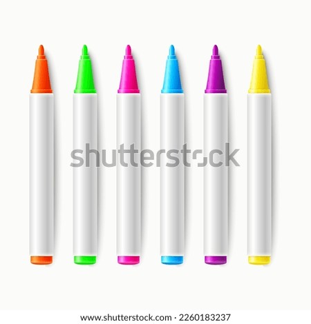 A set of colorful markers. Vector illustration.