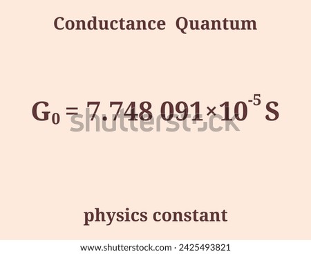 Conductance Quantum. Physics constant. Education. Science. Vector illustration.