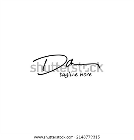 Initial Letter Da Logo - Handwritten Signature Logo Stok fotoğraf © 
