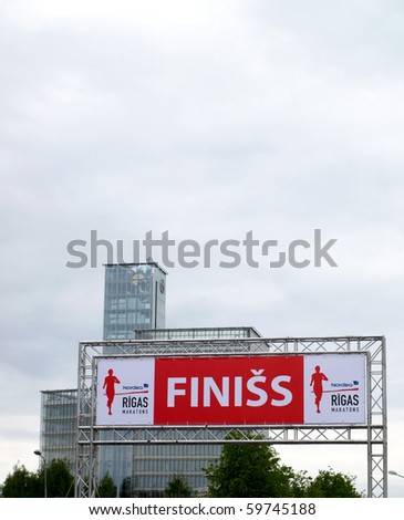 RIGA, LATVIA - MAY 17: Riga Marathon 2009 - The Finish Line, May 17, 2009 in Riga, Latvia