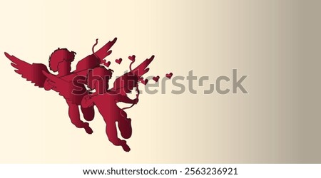 The image of a couple of Cupids that has been aimed at your love target for Valentine's Day background.