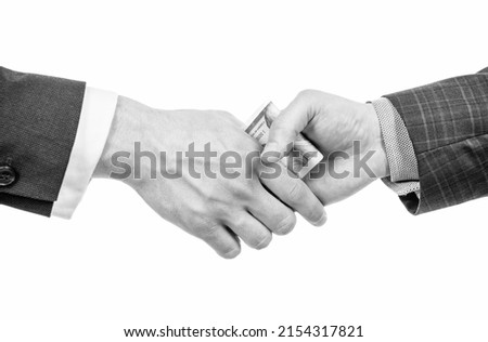 hands giving money bribe or financial support, corruption Foto d'archivio © 