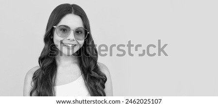 Similar – Image, Stock Photo child wearing glasses and writing while being really concentrated