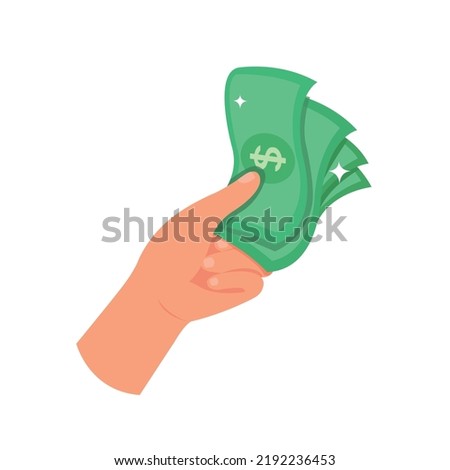 Hand holding dollar bills, payment concept.