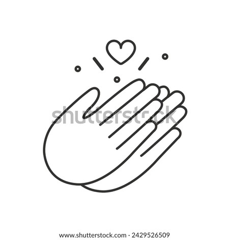 Thank You Clapping Hands Celebration icon outline, Hands clapping icon.