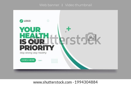 video thumbnail for Medical healthcare and web banner template. promotion banner design for live business workshop. video cover for doctor. Dental clinic social media health service vector layout.
