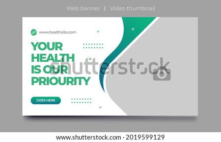 video thumbnail for Medical healthcare and web banner template. promotion banner design for live business workshop. video cover for doctor. Dental clinic social media health service vector layout.